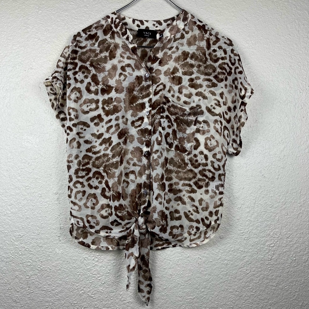 Vici Sheer Leopard Print Top